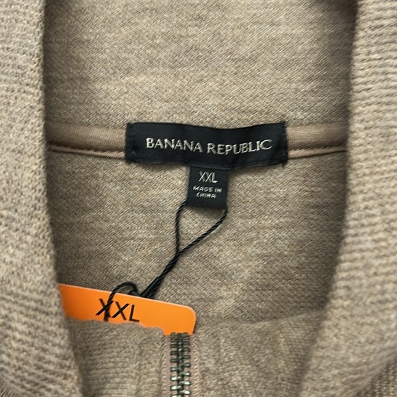 Banana Republic Men's Beige Waffle Quarter Zip Pullover Shirt, Size XXL, NWT - Picture 2 of 10